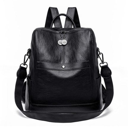 School Bag For Teenage Girls WOMEN Bags WOMEN Backpack New Leather Zipper Solid Softback Waterproof Anti Theft Backpacks Fashion